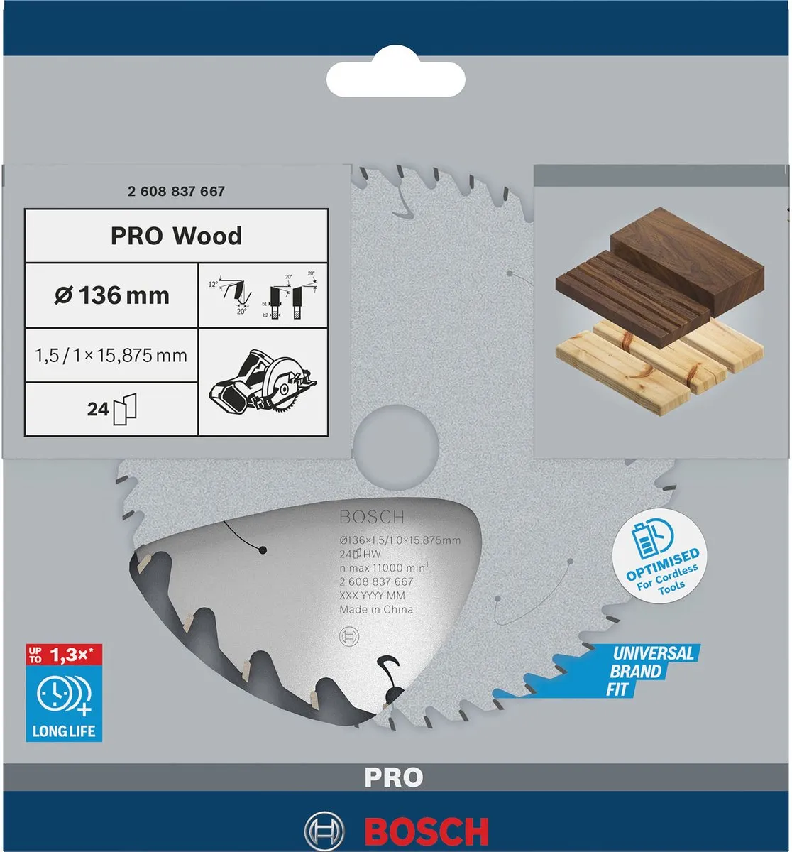 Bosch Professional Wood Accuzaagblad 136x1,5x15,875mm