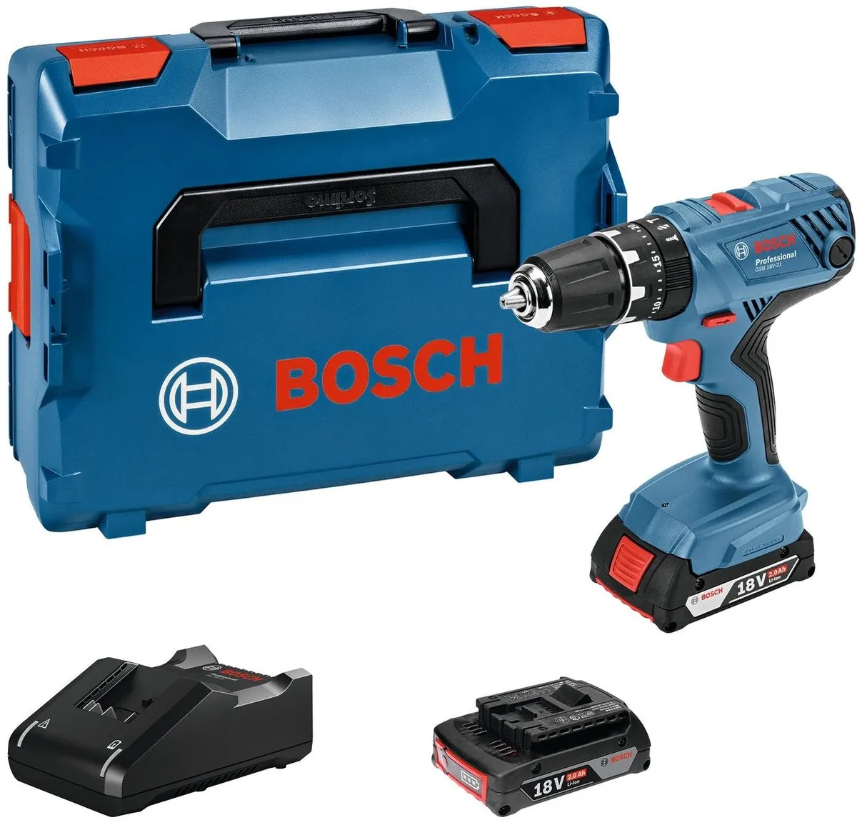 Bosch Professional GSB 18V-21 Klopboor-/schroefmachine - 2x 18V accu - 2000mAh - afbeelding 6 van 6