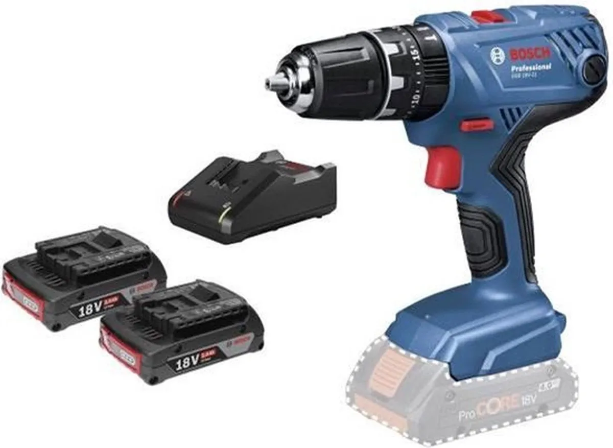Bosch Professional GSB 18V-21 Klopboor-/schroefmachine - 2x 18V accu - 2000mAh