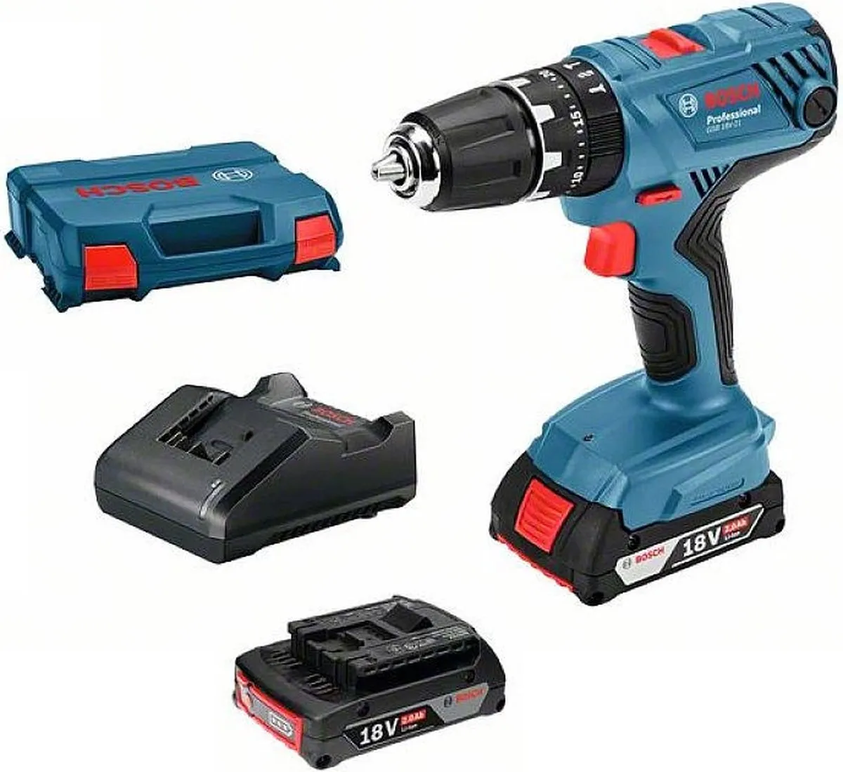 Bosch Professional GSB 18V-21 Klopboor-/schroefmachine - 2x 18V accu - 2000mAh