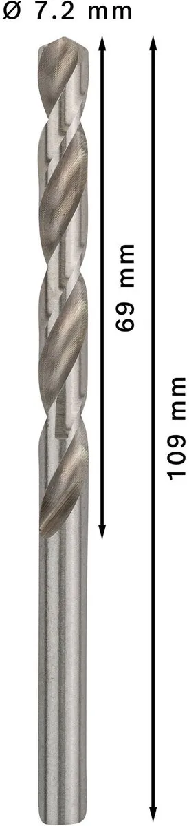 Bosch Professional ST. LINE 7.2mm HSS-G Boor - 10 Stuks