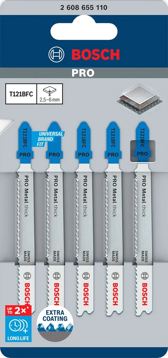 Bosch Professional T121BFC Metaal Decoupeerzaagbladen 5 Stuks