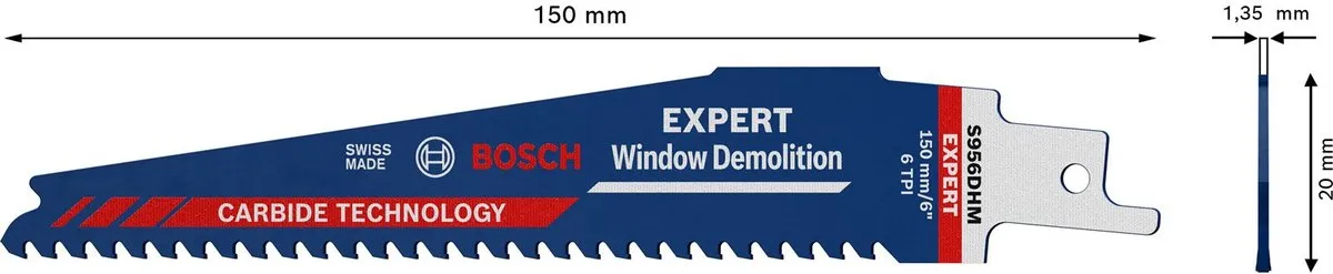 Bosch Professional S956DHM Reciprozaagblad Window Demolition