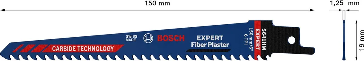 Bosch Professional 2608900407 Fiber Plaster S 641 HM Zaagblad - Metaal