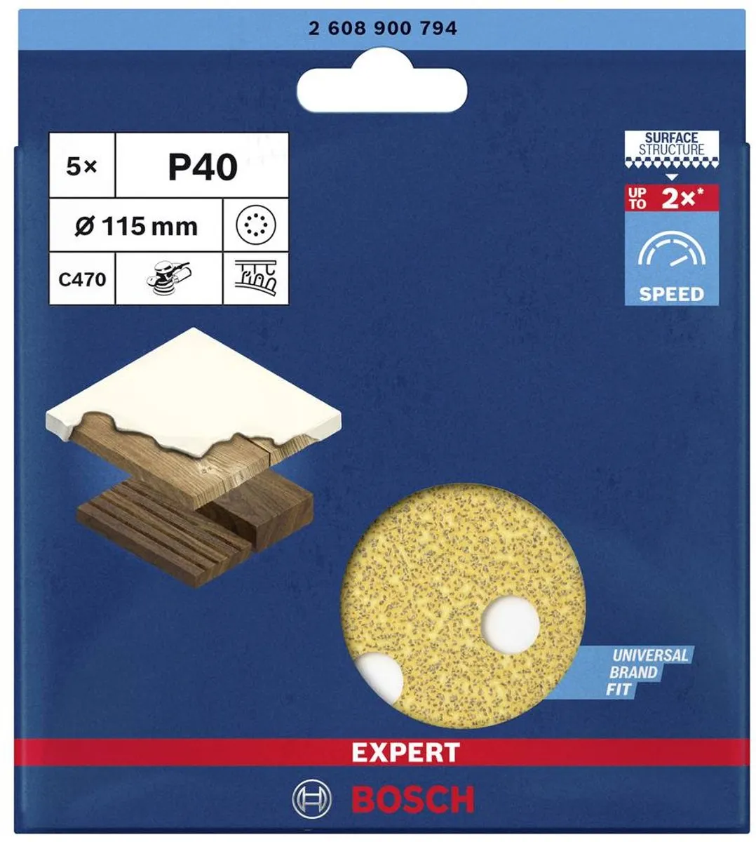 Bosch Professional EXPERT C470 Excenterschuurpapier 40 - 115mm - 5 Stuks
