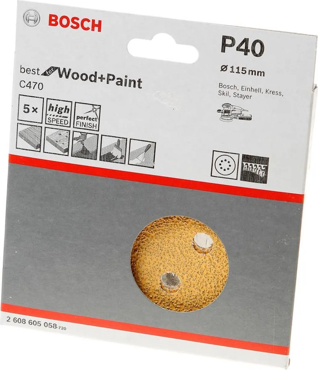 Bosch Professional EXPERT C470 Excenterschuurpapier 40 - 115mm - 5 Stuks