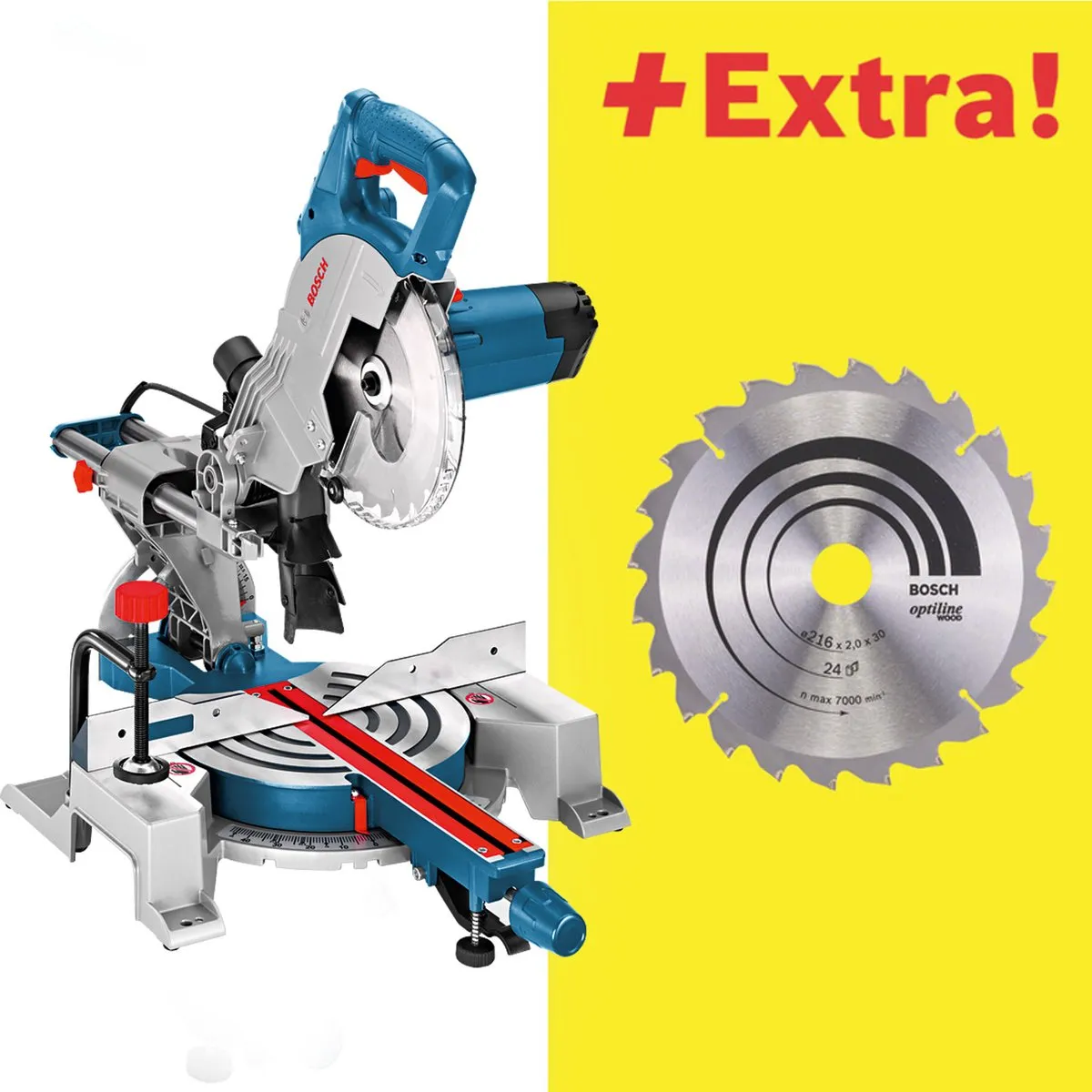 Bosch Professional GCM 80 SJ Afkortzaag 1400W - 2x Zaagblad 216mm
