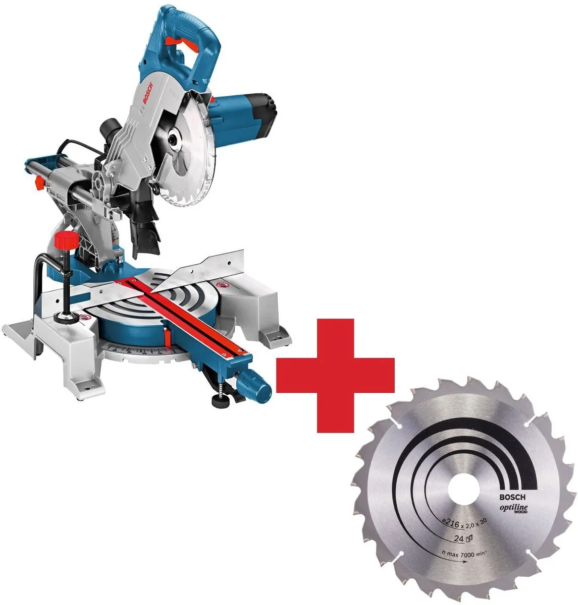 Bosch Professional GCM 80 SJ Afkortzaag 1400W - 2x Zaagblad 216mm