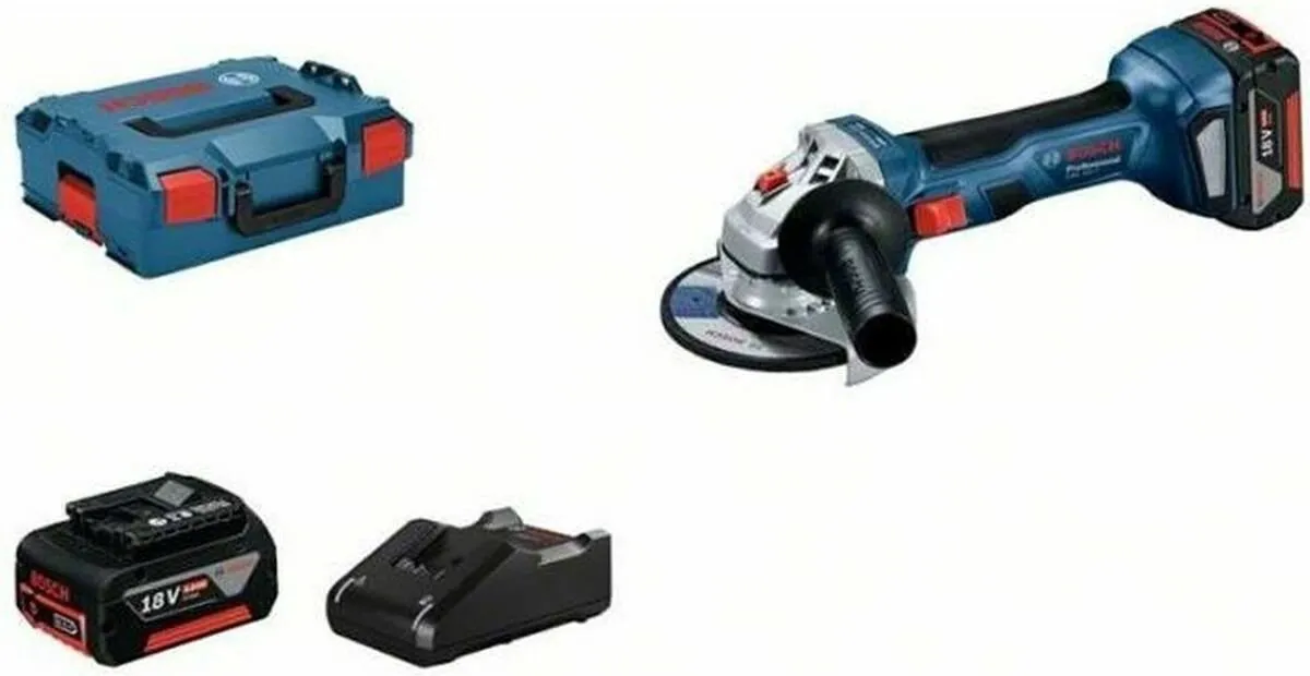 Bosch Professional GWS 18V-7 Haakse Slijper - 2x 18V Accu 4000mAh - 125mm