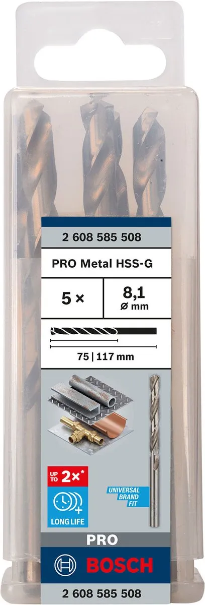 Bosch Professional ST. LINE 8.1mm HSS-G Boor - 5 Stuks - afbeelding 6 van 6