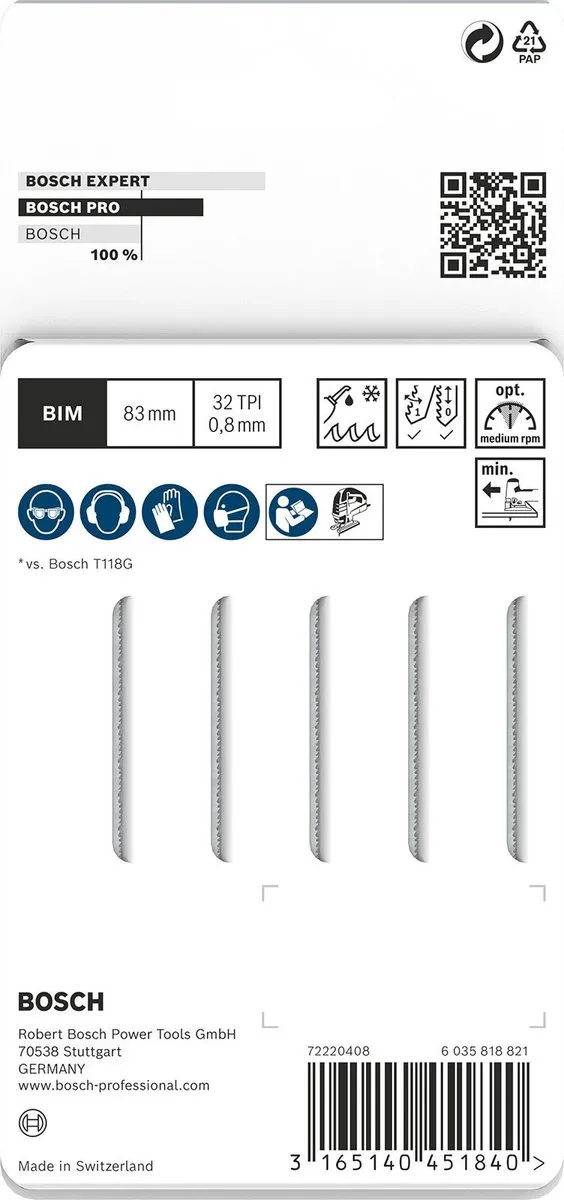 Bosch Professional DECOUPEERZB T 118 GFS 5 Decoupeerzaagblad