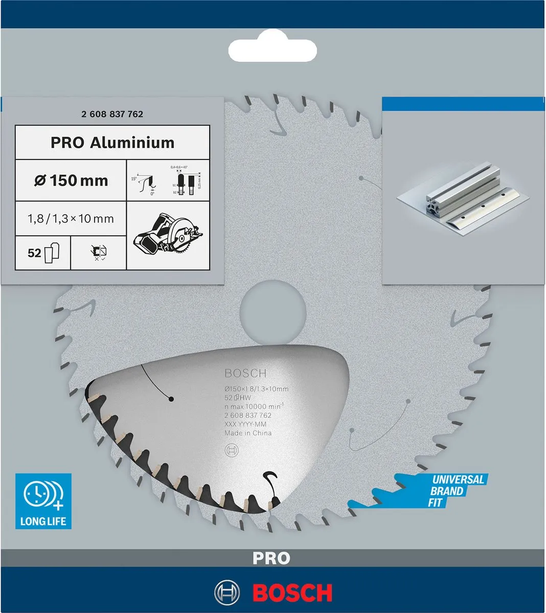 Bosch Professional Aluminium Zaagblad 150mm - 52 Tanden - 10mm As