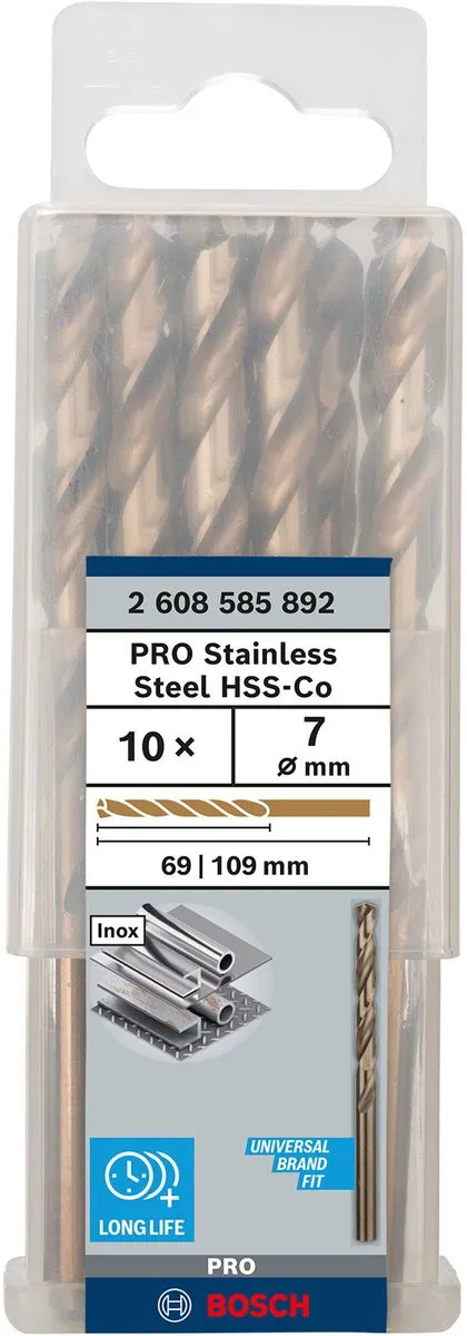 Bosch Professional ST. LINE 7,0mm HSS-CO Boormachineboren - 10 Stuks