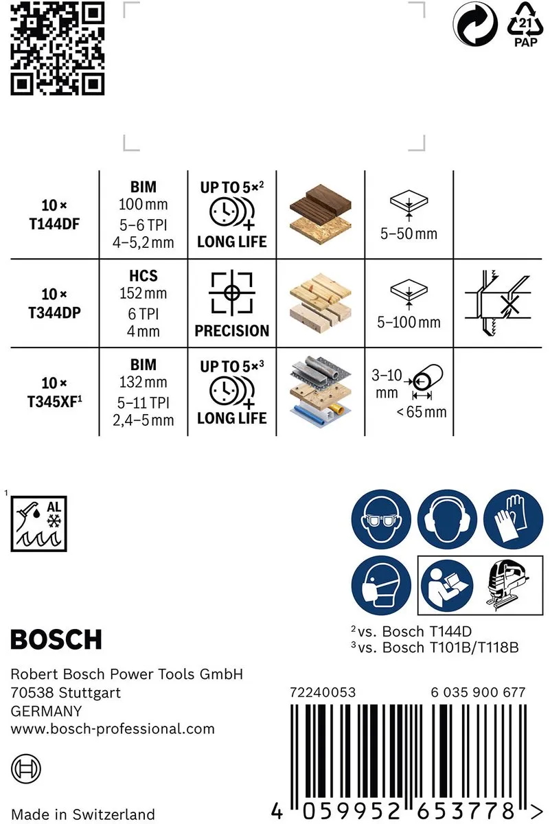 Bosch Professional PRO WOOD+METAL Rough Cut Set Decoupeerzaagbladen - 100 Stuks