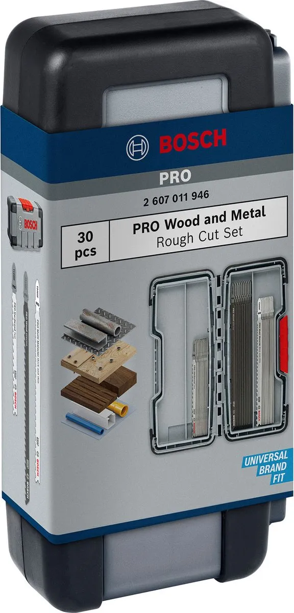 Bosch Professional PRO WOOD+METAL Rough Cut Set Decoupeerzaagbladen - 100 Stuks