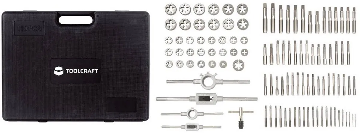 TOOLCRAFT TO-9913164 Tappen- en matrijzenset - 105 Stuks - Metaal