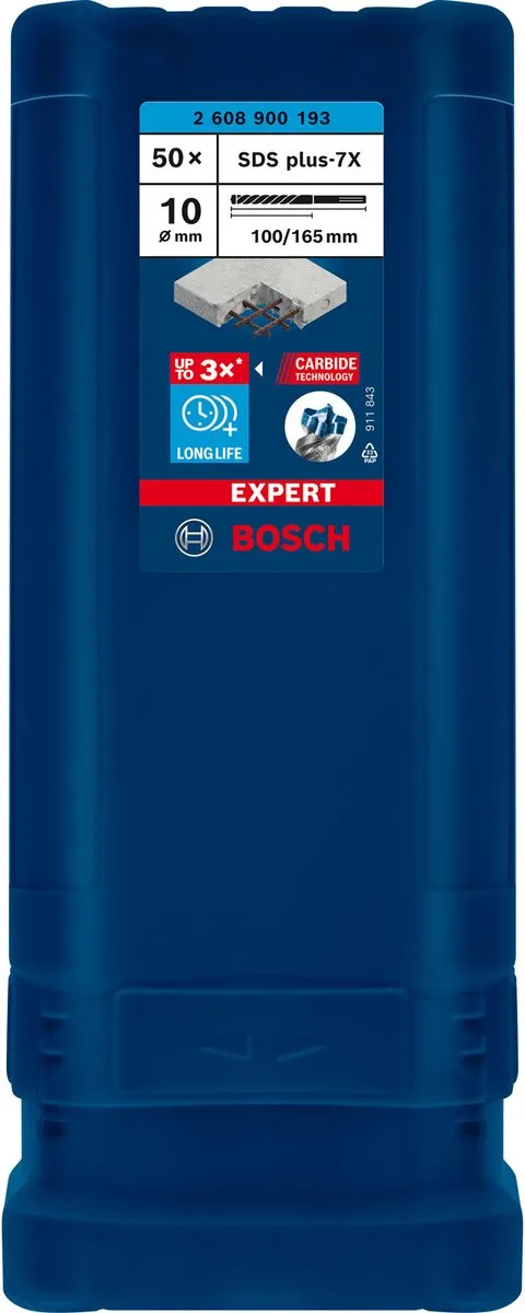 Bosch Professional EXPERT SDS plus-7X Hamerboor 10mm - 50 Stuks