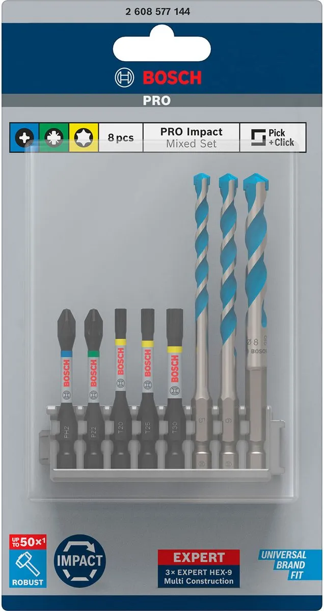 Bosch Professional Hex-9 MC Bitverzameling 5x - 8 Stuks