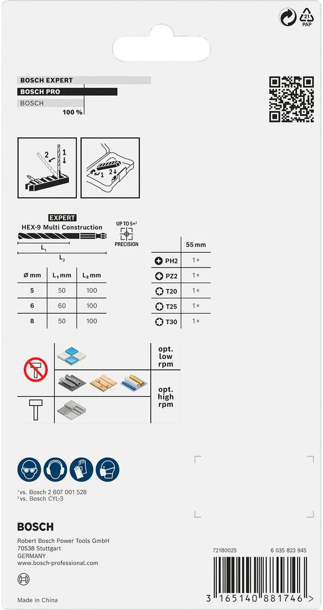 Bosch Professional Hex-9 MC Bitverzameling 5x - 8 Stuks