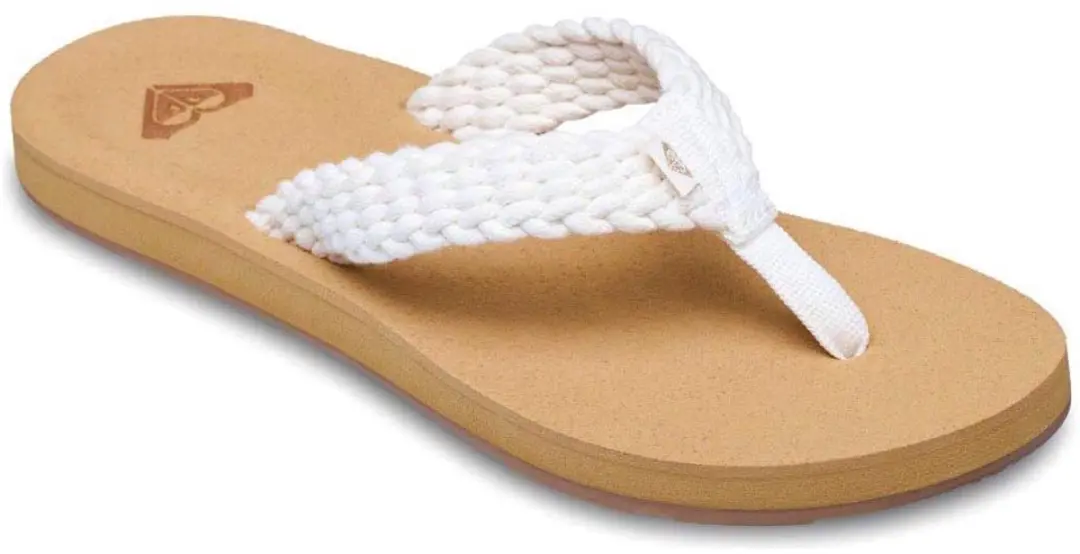 Roxy Porto Teenslippers Dames 39 - Wit/Bruin - afbeelding 5 van 6