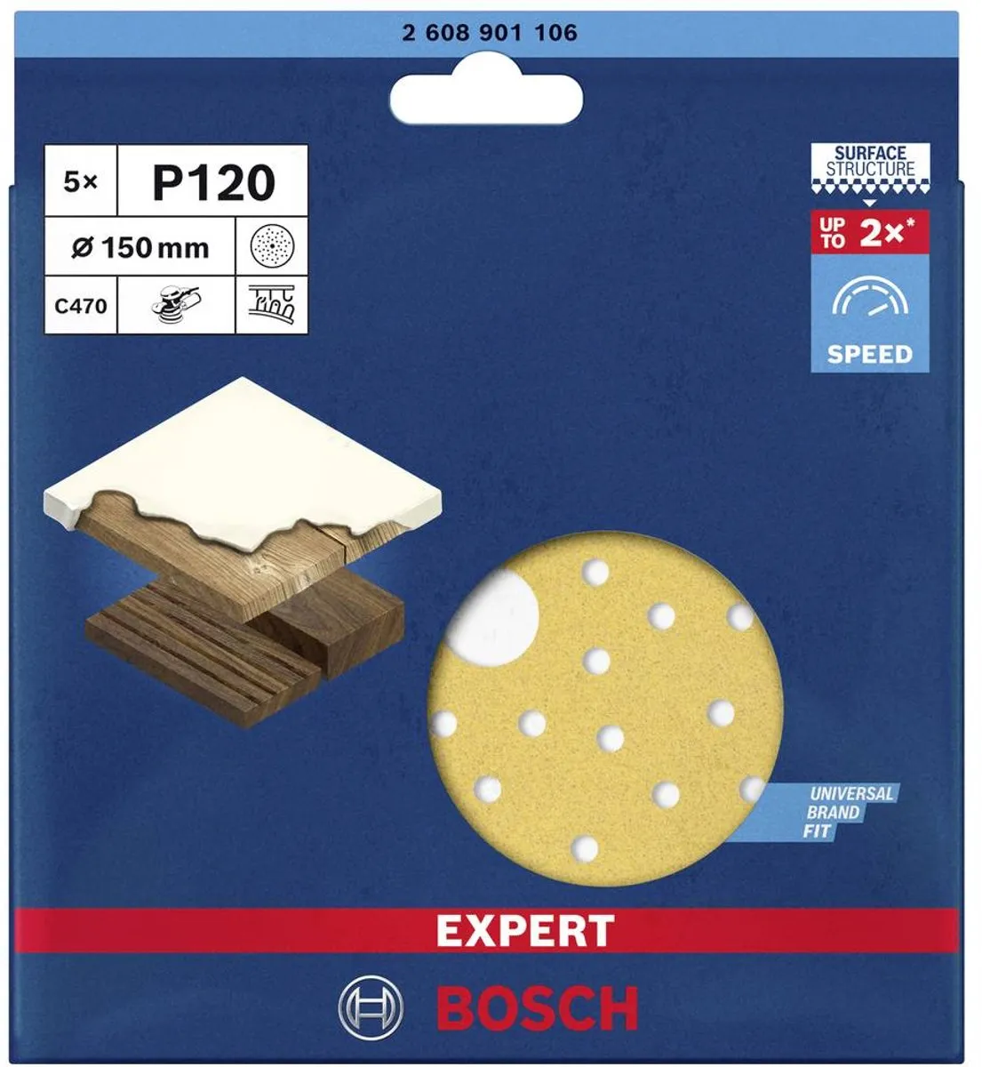 Bosch Professional EXPERT C470 Excenterschuurpapier 120 - 150mm - 5 Stuks