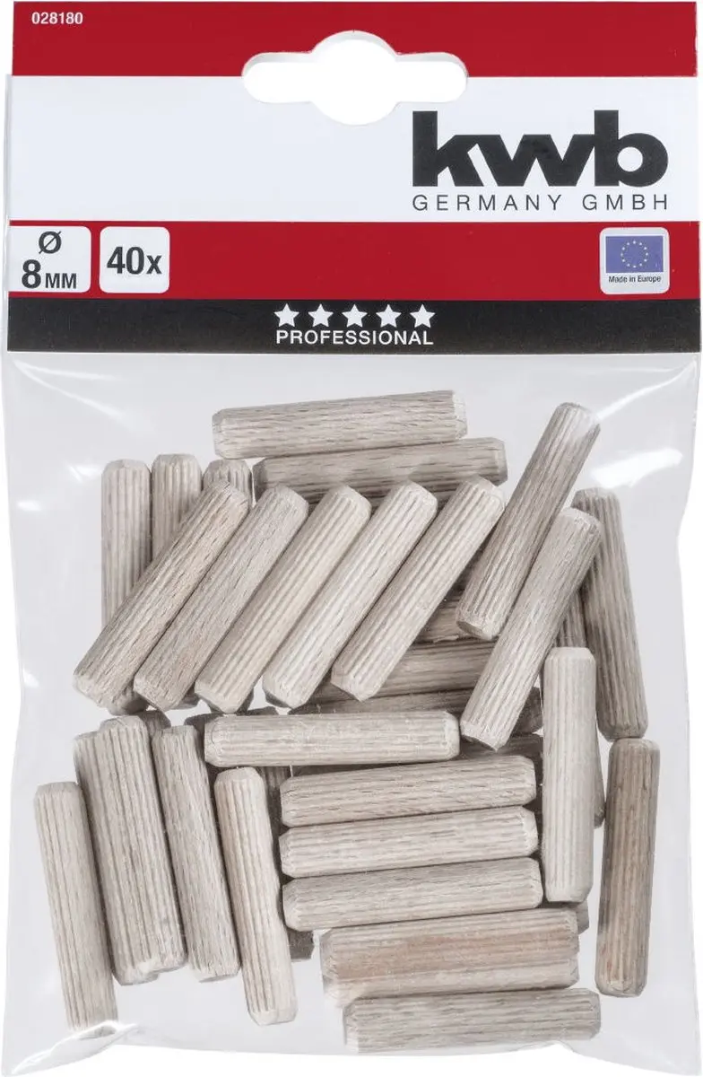 KWB Deuvels 028-180 - 8mm - 40 Stuks
