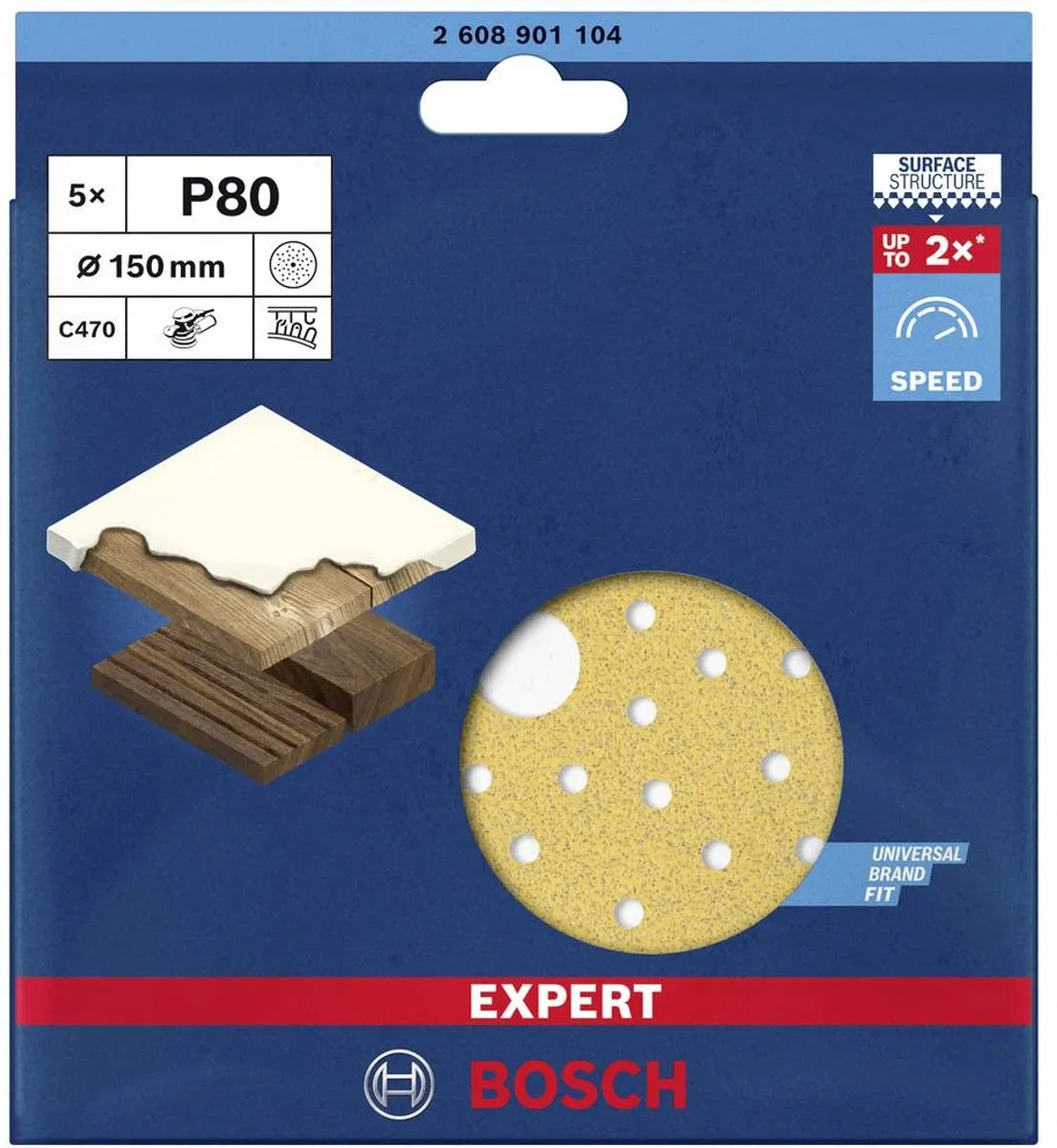 Bosch Professional EXPERT C470 Excenterschuurpapier 80 - Ø150mm - 5 Stuks