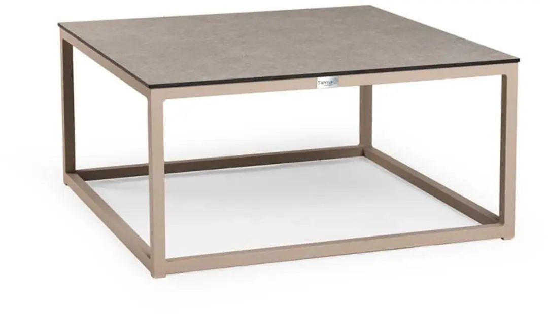 Tierra Outdoor Rio Coffee Tafel Trespa Ophira Champagne 80x80cm
