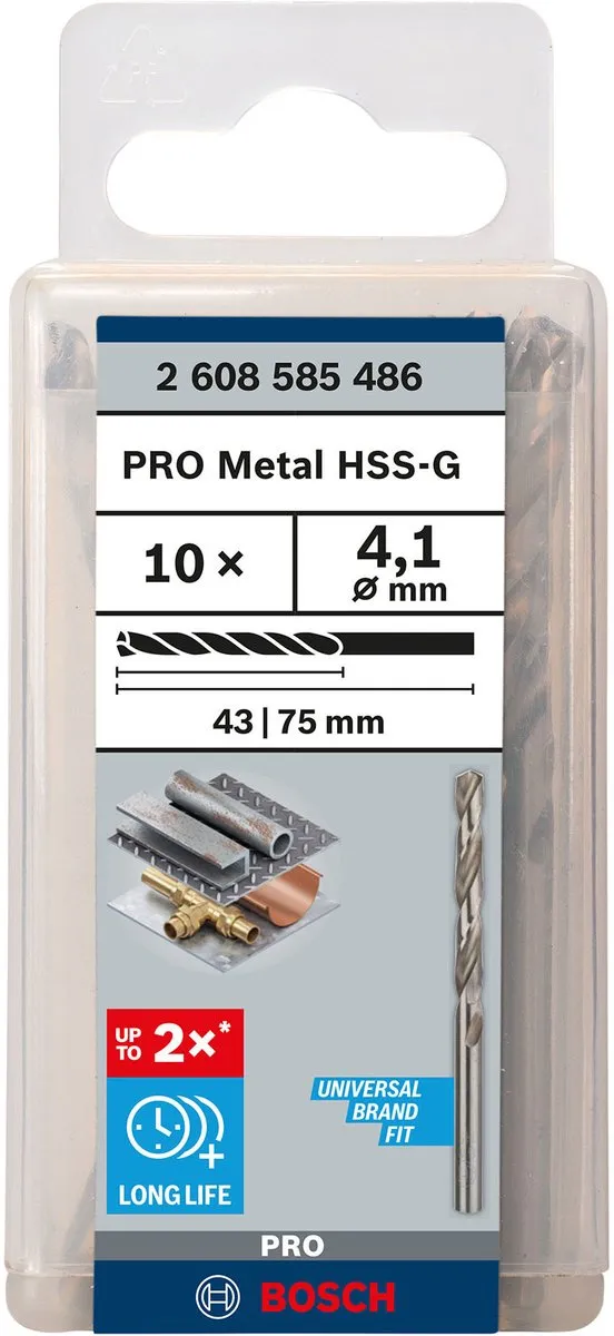 Bosch Professional ST. LINE 4.1mm HSS-G Boor - 10 Stuks