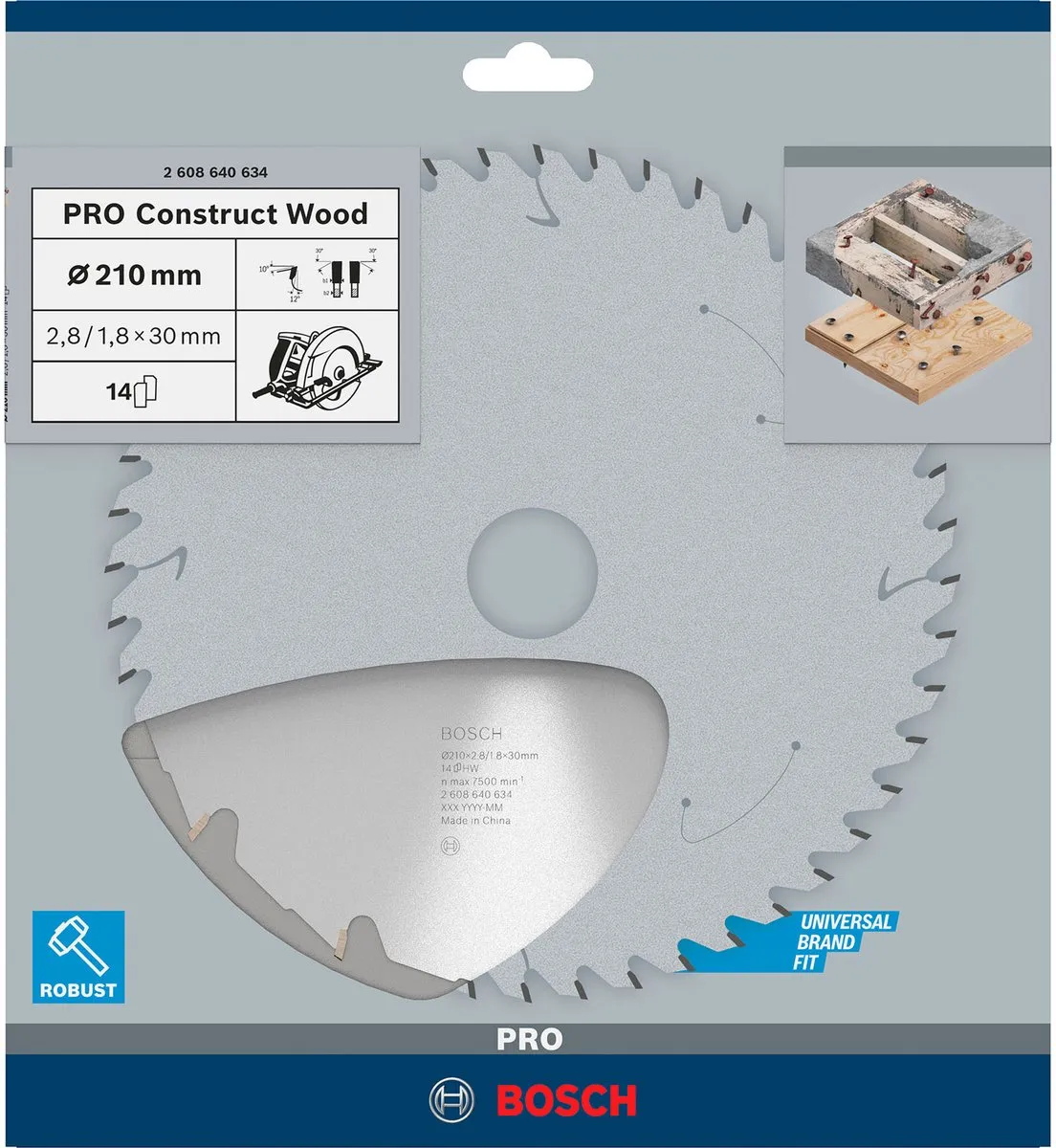 Bosch Professional Cirkelzaagblad Construct Wood 210mm - Metaal/Hout