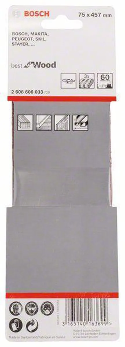 Bosch Professional 3 Banden 75x457mm Best Wood+Paint