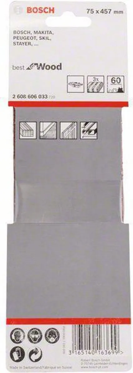 Bosch Professional 3 Banden 75x457mm Best Wood+Paint