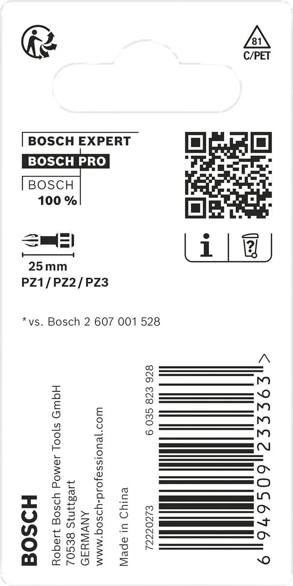 Bosch Professional PZ1/PZ2/PZ3 Slagbits 25mm - 3-delig - afbeelding 2 van 6