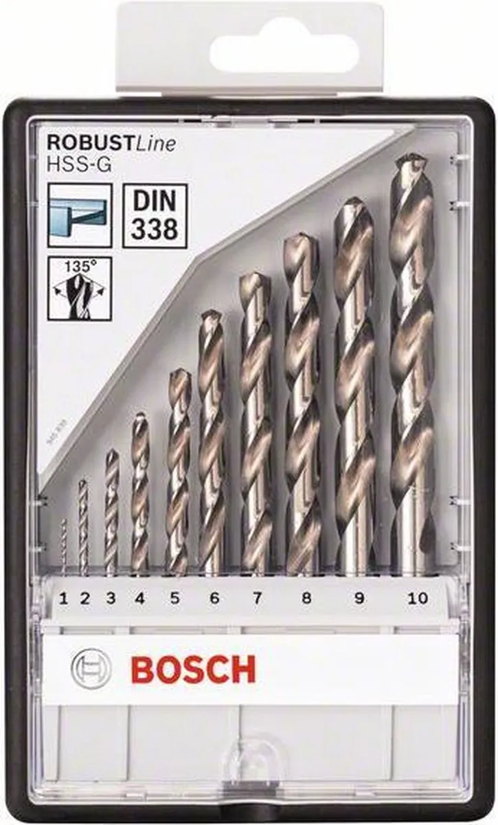 Bosch Professional Metaalborenset HSS-G 10-delig - 1-10mm