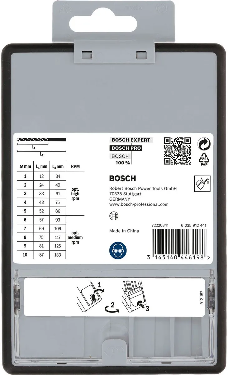 Bosch Professional Metaalborenset HSS-G 10-delig - 1-10mm