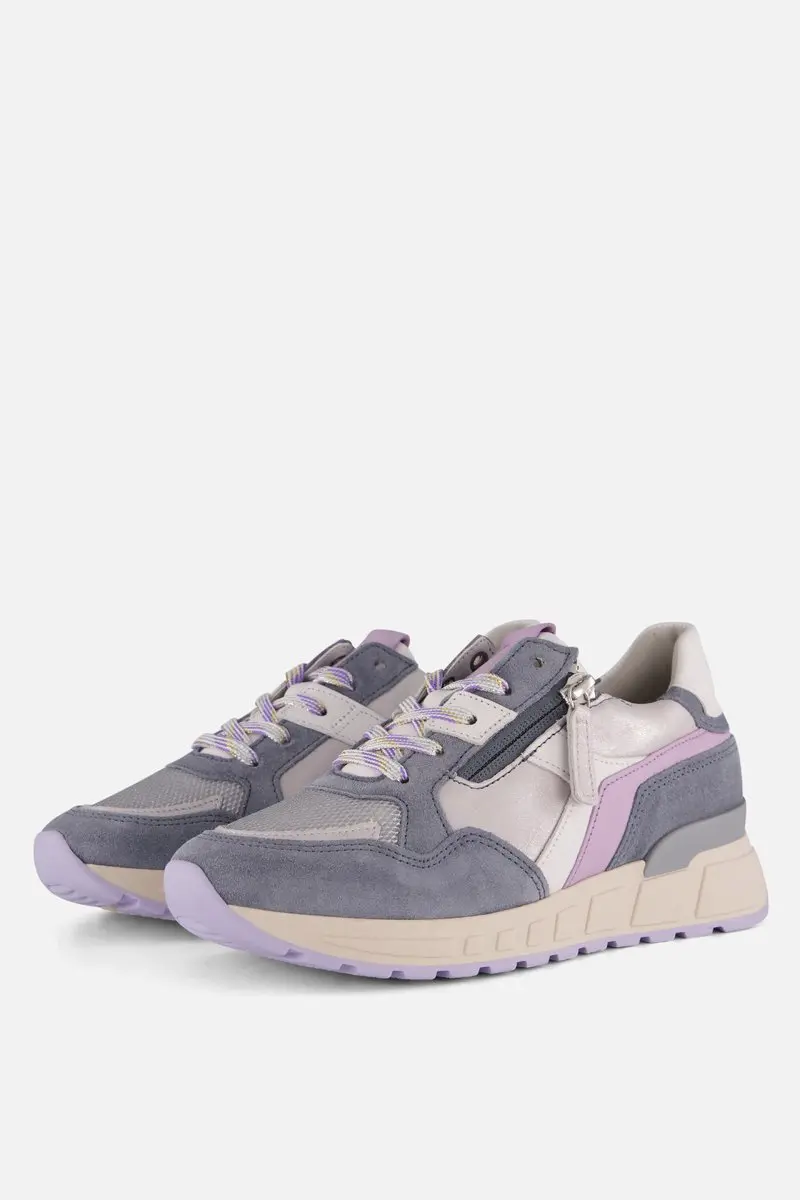 Gabor Dames Sneakers Suede - Blauw - Maat 38