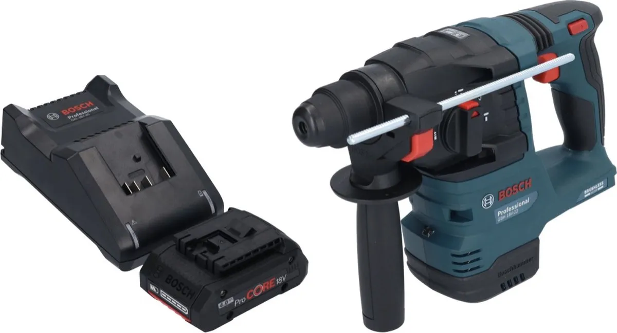 Bosch Professional GBH 18V-22 Accuboormachine - 18V 1,9J SDS Plus - 1x ProCORE 4,0Ah