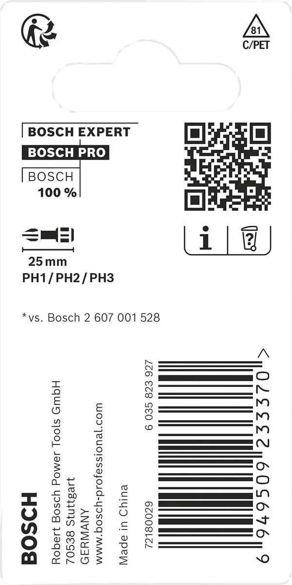 Bosch Professional Schroefbit Impact Control PH1/2/3 - 25mm - 3 Stuks - afbeelding 5 van 6
