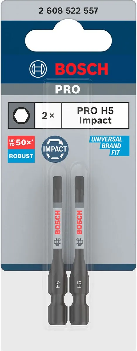 Bosch Professional PRO Zeskant Slagbit H5 55mm - 2-delig