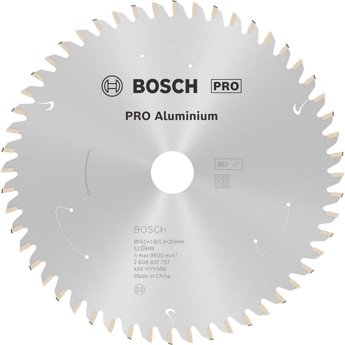 Bosch Professional Aluminium Zaagblad 160mm 52 Tanden
