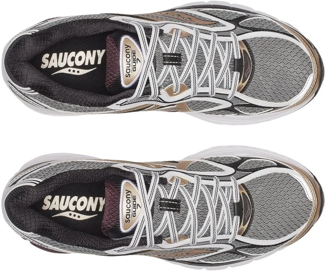 Saucony Guide 7 Sneakers - 45 - Donkergrijs/Zwart/Wit/Bruin - afbeelding 5 van 6