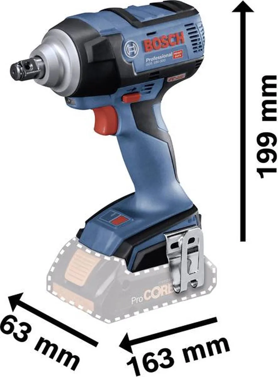 Bosch Professional GDS 18V-300 Slagmoersleutel 300Nm - 2x 4.0Ah Accu