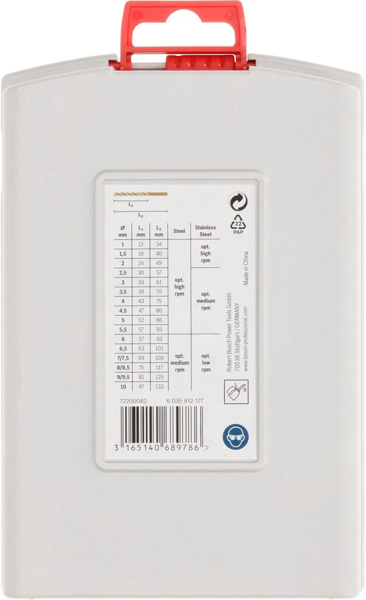 Bosch Professional 19ST Metaalboorset Pro Box HSS-Co 135° - 14 Stuks
