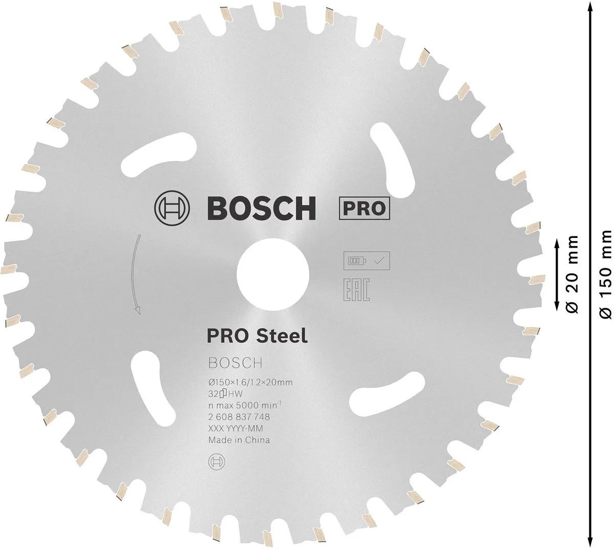 Bosch Professional Steel Accuzaagblad 150mm - 32 Tanden - Metaal