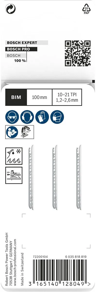 Bosch Professional DECOUPEERZB T123X Decoupeerzaagbladen - 3 Stuks