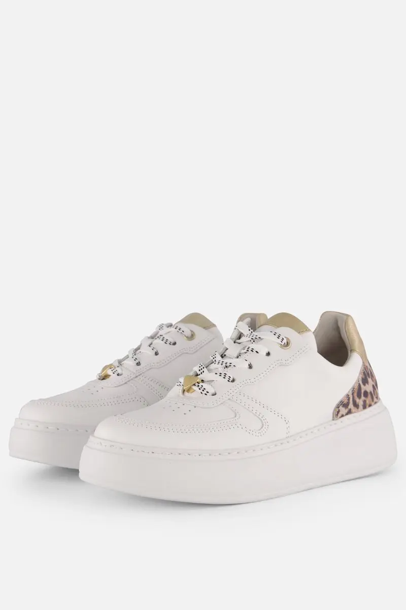 Gabor Leopard Sneakers wit Leer
