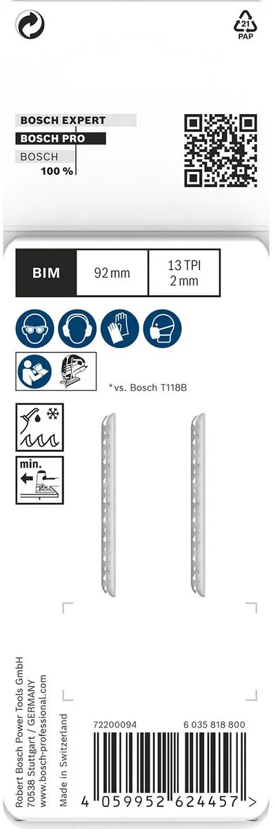 Bosch Professional PRO METAL T121BFC Zaagblad 92mm - 2 Stuks