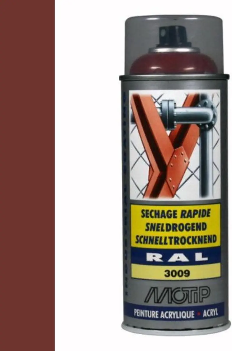 Motip industrial acryllak hoogglans RAL 3009 oxyde rood