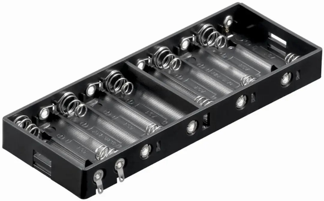 Goobay AA Batterijhouder 10x - Soldeerstrip - Zwart