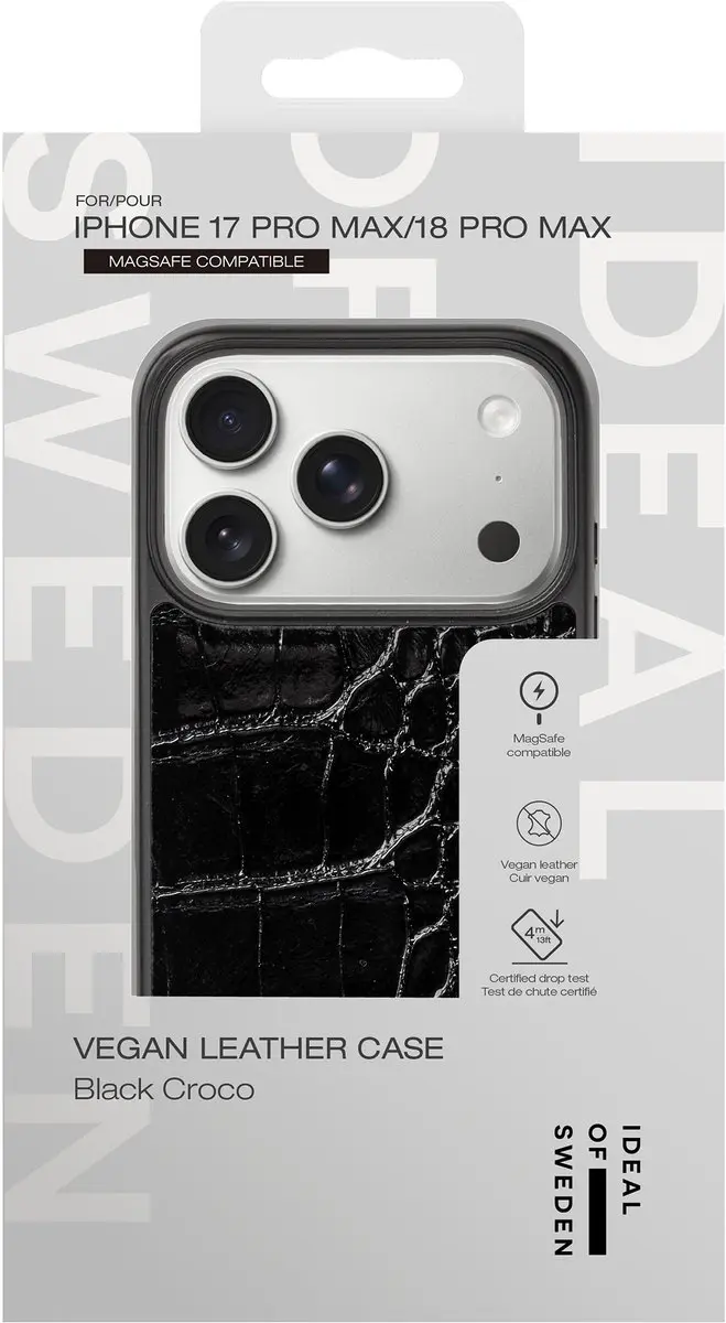 iDeal of Sweden Vegan Leather Backcover iPhone 18/17 Pro Max - Zwart - IDVLCMS-I2667P-334 - afbeelding 4 van 4